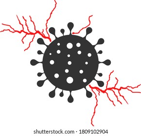 Vector virus energy flat icon. Vector pictogram style is a flat symbol virus energy icon on a white background.