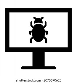 Vector Virus Glyph Icon Design
