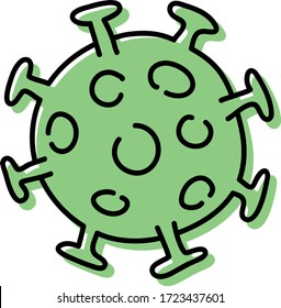 Vektorgrafik des Virus-Symbols. Doodle. Einfache Illustration. Vektorgrafik. EPS10.