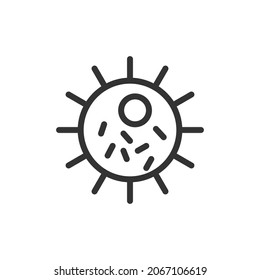 Icono de línea de virus vectores. Símbolo con estilo de contorno de moda. Ilustración vectorial aislada en un fondo blanco. 