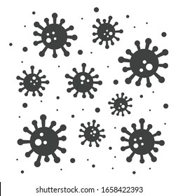 Virus vectorial en fondo amarillo