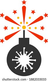 Vector virus petard illustration. An isolated illustration on a white background.