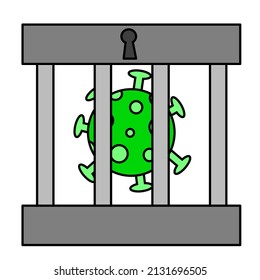 vector of the virus in prison. with outline. suitable for collection books, stickers, clip art, educational methods and more.