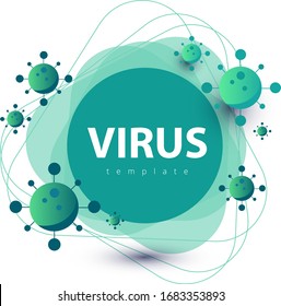 
Vektorillustration-Virus-Aufkleber auf weißem Hintergrund in grünen Farben