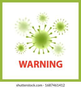 Pegatina de virus vectorial en fondo blanco. COVID-19. Salud humana, bacterias, microorganismos, célula viral.