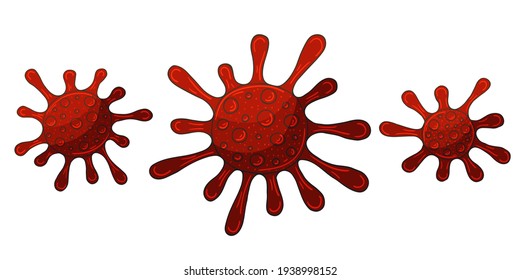 Vector of viruses on white background. Bacteria, germs microorganis. Icons set. Outbreak coronavirus