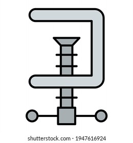 Vector Vise Outline Icon Design
