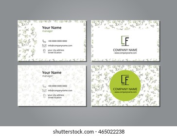 Vector visit card fennel on white field