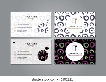 Vector visit card strange circles