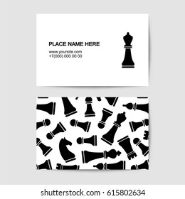 Vector visit card template with chess