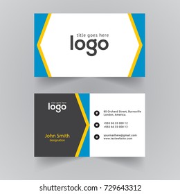 Vector Visiting Card With Cyan & Black Color