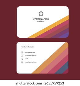 vector VISITING CARD design template illustration icon,	

