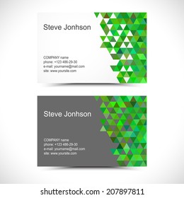 Vector visiting card. A set of designer business cards. Modern vector business card. Simple business card. Geometric card.