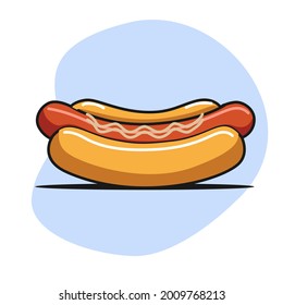 vector visual design, illustration, a hot dog fast food