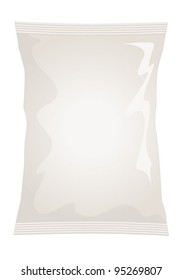 Vector visual of white / cream foil / plastic / paper bag / packet / packaging for natural, ready salted flavour potato crisps / potato chips or chocolate / candy / sweets