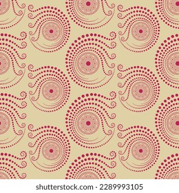Vector viva magenta half drop spiral geometric repeat seamless pattern background. Vector illustration