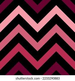 Vector viva magenta zigzag seamless pattern, gradient, black background. graphic design wallpaper, fabric, packaging paper, print