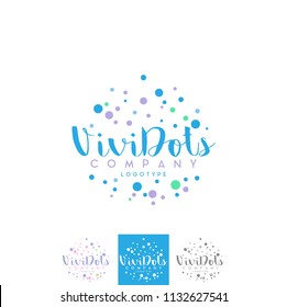 Vector Vivid Colorful Circle Dots Logo