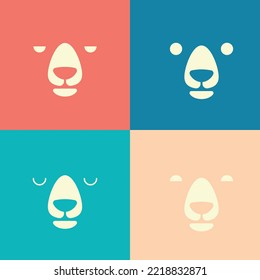 Vector vivid illustration with cheerful bear faces 