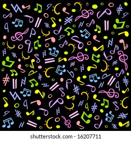vector vivid music note background