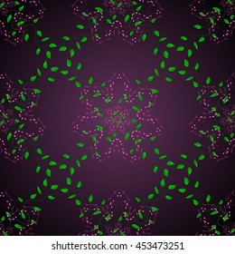 Vector vivid seamless abstract hand drawn pattern with plants.