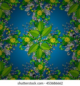 Vector vivid seamless abstract hand drawn pattern with plants.