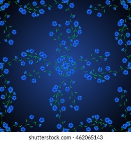 Vector vivid seamless abstract hand drawn pattern with plants.