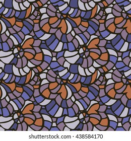 Vector vivid seamless abstract hand-drawn pattern with plants and flowers. 