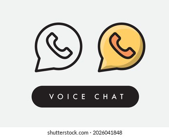 Ilustración de icono de videollamadas de chat de voz de voz de vectores