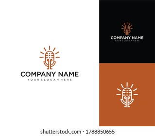 Vector Voice logo design. Microphone symbol.