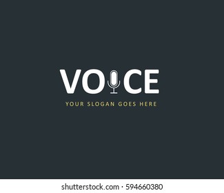 Vector Voice Logo Design. Microphone Symbol.