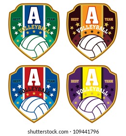 Vector volleyball badge / Vector volleyball labels / volleyball emblems