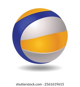 Vector volleyball ball icon on black and white background