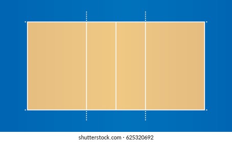 Vector of volleyball court with colorful ground.