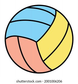 Vector Volleyball Filled Outline Icon Design
