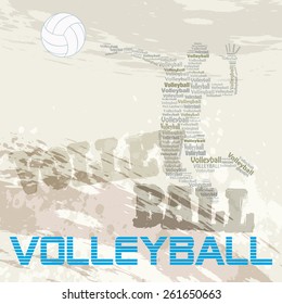 Vector Volleyball With Grunge Backgrounds
