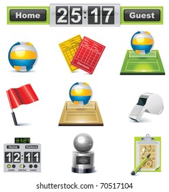 Vector volleyball icon set