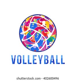 Vector volleyball logo. - stock vector