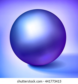 Vector volume blue sphere, glossy purple metal ball, surround the object for you project design