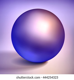 Vector volume blue-orange sphere, glossy blue metal ball, surround the object for you project design