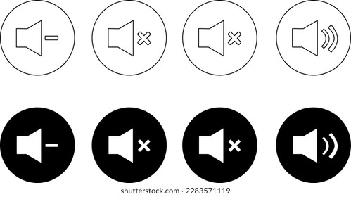  vector volume buttons icon set  Volume keys  volume control  volume adjustment , sound buttons , sound keys , audio controls