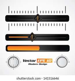 Vector volume control / timer button / slider set