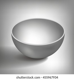 Vector volume half of a hollow sphere, open ball, plate, abstract object for you project design