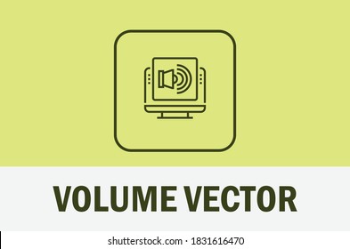 Vector of volume icon isolated on pastel color background. For designer.
