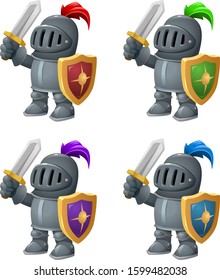 vector volume knight with sword and shield