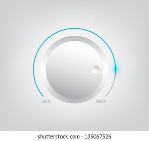 Vector volume music control / volume knob, for websites (UI) or applications (app) for smartphones or tablets. Plastic style