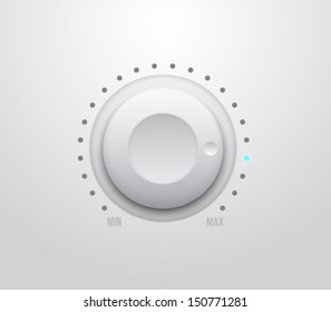 Vector volume music control / volume knob, for websites (UI) or applications (app) for smartphones or tablets. Plastic style