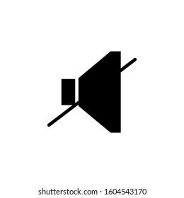 Vector volume off icon. Black mute, no sound vector icon. Simple flat design vector illustration concept for web banner, web and mobile app, infographic. Vector icon isolated on gradient background