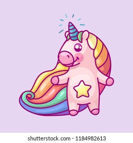 vector volume rainbow unicorn, magic nursery art