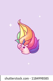 vector volume rainbow unicorn, magic nursery art